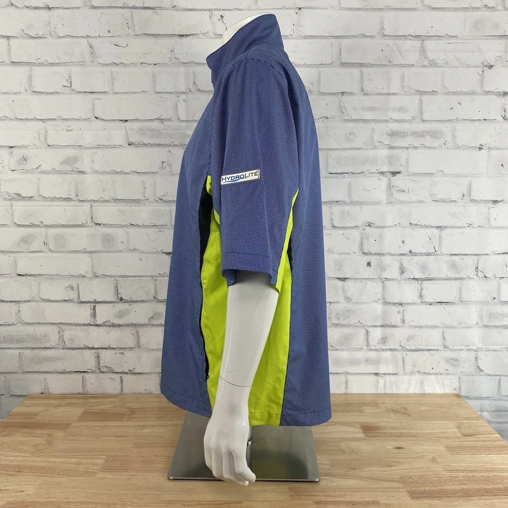 DryJoys FootJoy Windbreaker Men's‎ Medium Pullover Short Sleeve Blue Golfing